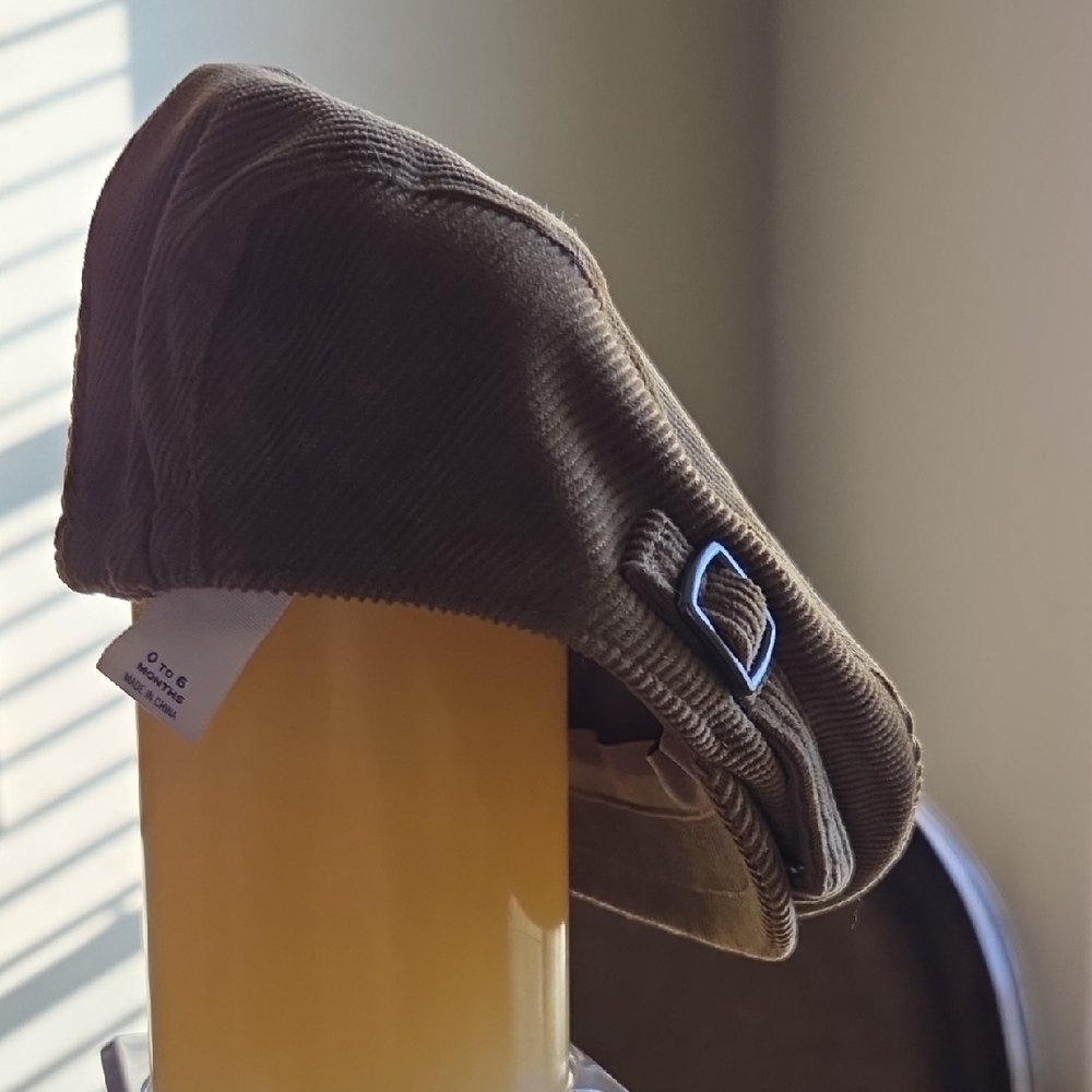 Janie and Jack Tan Newsboy Corduroy Cap
